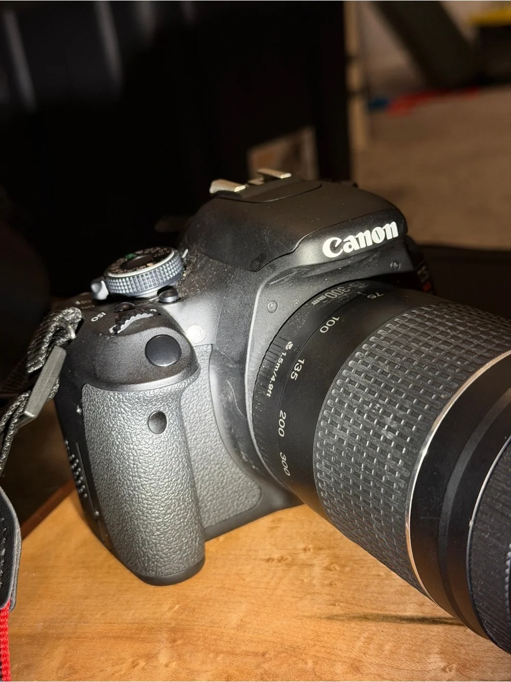 Canon DSLR Camera with Black Telephoto Zoom Lens